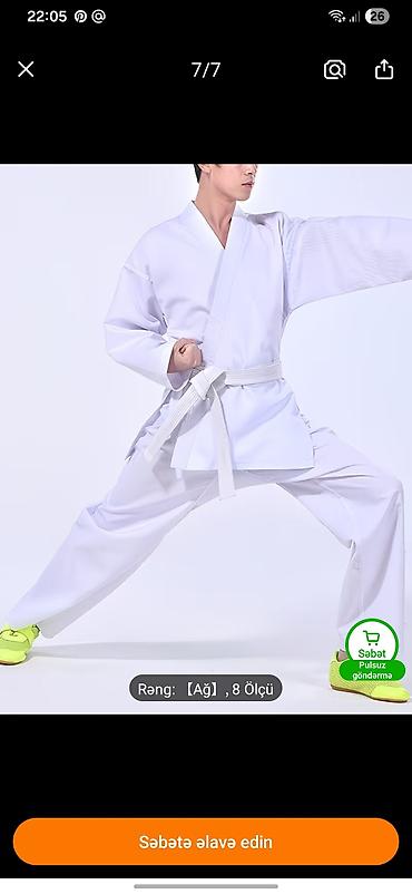 Ağ rəngli karate/kempo/kickboks üçün geyim dəsti temiz pambiq . - lalafo.az -da Ağ rəngli karate/kempo/kickboks üçün geyim dəsti temiz pambiq . -