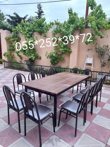 Masa və oturacaq dəstləri: Qonaq otağı üçün, Yeni, Açılmayan, Kvadrat masa, 4 stul — 7