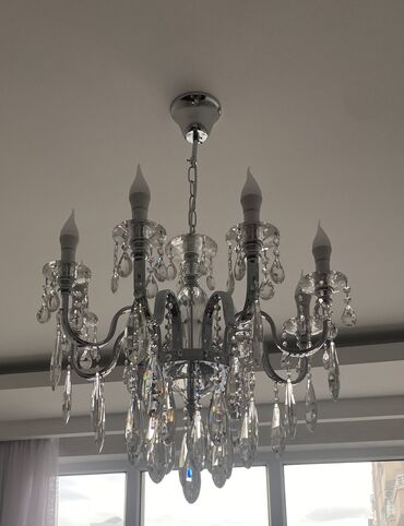 İşıqlandırma: Çılçıraq, 8 lampa, Xrustal