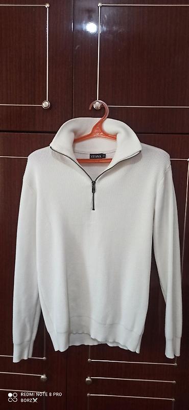 pull and: Свитер ZEGNA, мужской, цвет молочно-белый. - Фасон: поло/half-zip с — 1