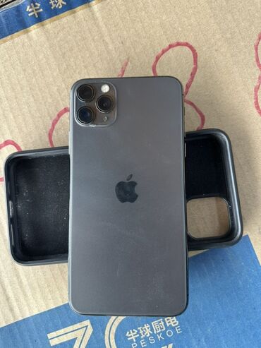 дисплей айфон 11 про макс: IPhone 11 Pro Max, Колдонулган, 256 ГБ, Matte Space Gray, Каптама, 91 %