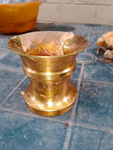 mis stəkan: Misin/kəllə-boranı üçün pirinç qab - Material: pirinç (məsaməsiz — 1