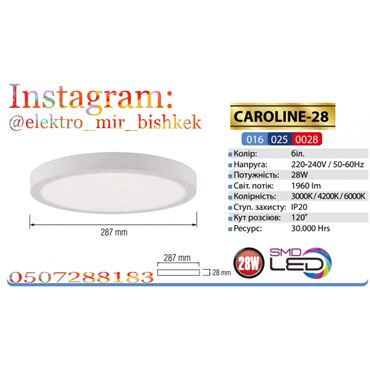 светильники для ванной: Светильник накладной CAROLINE-28 - производитель Horoz Electric