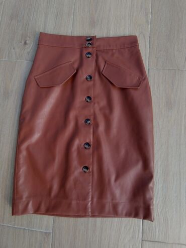 Skirts: M (EU 38), Mini, color - Brown
