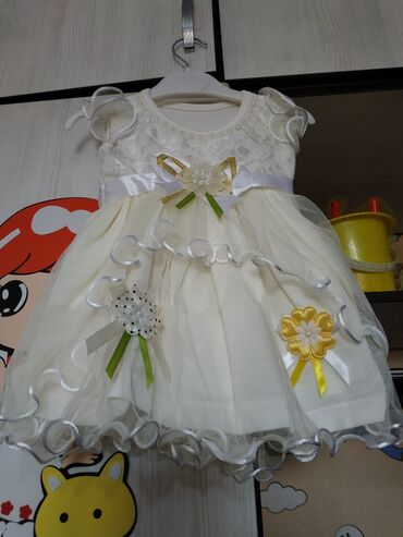платье хлопок: Детское платье, цвет - Белый, Новый