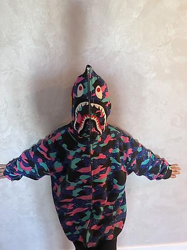 nike tech fleece: Оригинальная толстовка BAPE с капюшоном на молнии с ярким камуфляжным — 2