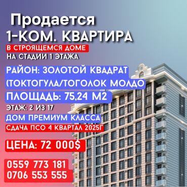 Продажа квартир: 2 комнаты, 75 м², Элитка, 2 этаж, Без ремонта
