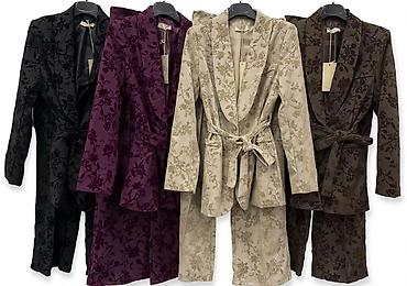 patike a: Ženski set – elegantno odelo sa sakóm i širokim pantalonama - — 4