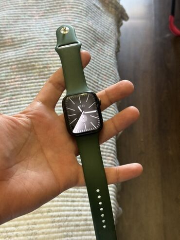 часы с калькулятором: Apple Watch Series 7 45nm зеленого цвета почти новые. Экран всегда был