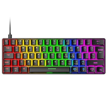 🌈Blic T60 RGB ✅mechanic red switch ✅62 keykap ✅keykap puller: var