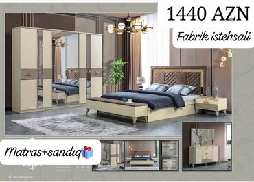 Yataq otağı dəstləri: İkinəfərlik çarpayı, Tumba, Dolab, 2 tumba, Azərbaycan, Yeni — 4