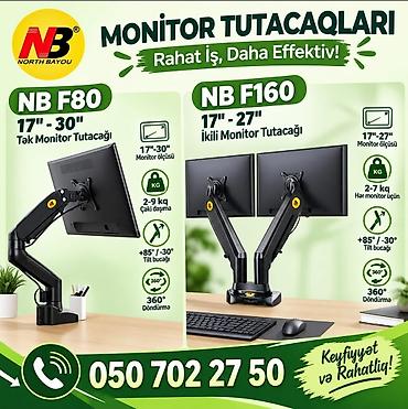 Digər biznes avadanlığı: 17 incdən 30 incə kimi iki monitor asmaq üçün stolüstü hərəkətli — 1