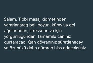 массаж с выездом на дом: Müalicəvi masaj, Uşaqlar üçün, Qadınlar üçün, Evə gəlməklə