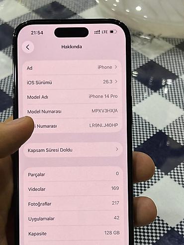iphone 1: IPhone 14 Pro, 128 GB, Jet Black, Face ID, Simsiz şarj, Sənədlərlə — 3