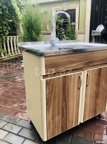 мойка со шкафом на кухню: Mətbəx üçün dolablı iri lavabo komplekti - Üst hissə: paslanmayan — 1