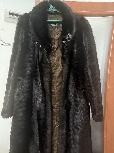 Айымдардын кийими: Длинная шуба из тёмного меха ISHTOR (Winter Fashion). - Цвет — 1