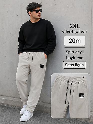 2XL vilvet şalvar – satış üçün - Material: yumşaq vilvet (corduroy