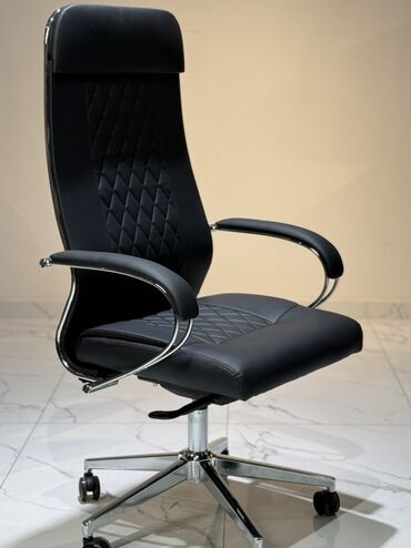 Офисные кресла: Офисное кресло, Новый, С колесиками, цвет - Черный, Экокожа, Бесплатная доставка — 4