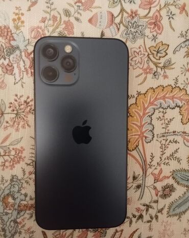 Apple iPhone: IPhone 12 Pro, 128 GB, Black Titanium, Simsiz şarj, Face ID, Sənədlərlə