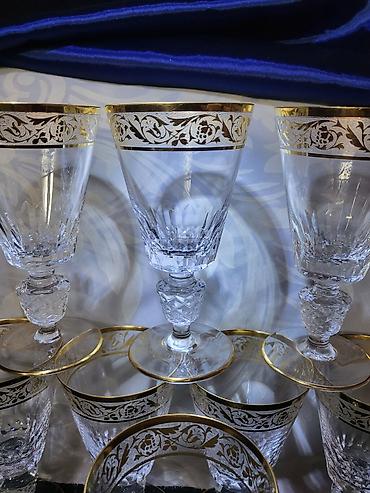 Ostali antikviteti: Luksuzne kristal case za vino1955/56 god,rucni rad — 10
