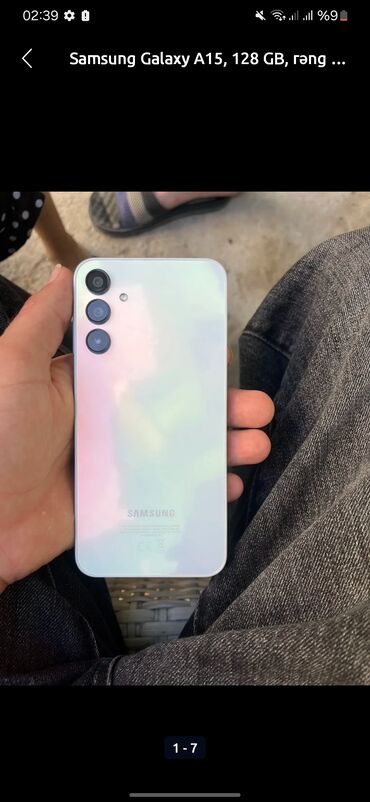 Çaydanlar: Samsung Galaxy A15, 128 GB, rəng - Ağ, Sensor, Barmaq izi, İki sim kartlı