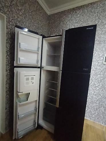Soyuducular: İşlənmiş 4 qapılı Hitachi Soyuducu Satılır, rəng - Qara, Dispenserli — 3