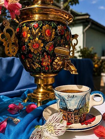 qədimi caydan: Çay dəsti, rəng - Mavi, Keramika, 1 nəfərlik, Azərbaycan — 3
