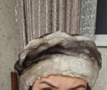 головной убор мех: Шапка, Беретка, Натуральная кожа, Зима