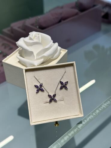 Серебряные наборы украшений: Набор украшений, Проба 925, Женские, Новый