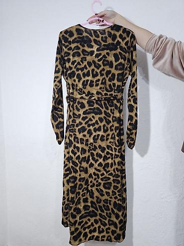 leopard 5: Повседневное платье, Осень-весна, Длинная модель, На запах, L — 3