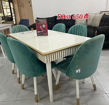 kafe stolu: Yeni, Açılmayan, Dördbucaq masa, 6 stul — 1