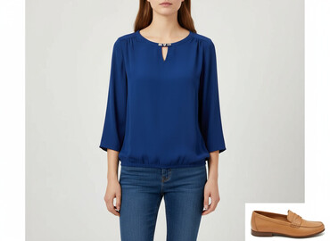 bluzki w serek plus size: CAMAIEU, Жіноча блуза, розмір S