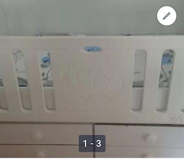detski mebel: Uşaq beşiyi – ağ rəngdə, klassik dizayn. - Material: ağac/MDFlam — 1