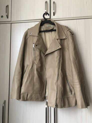 деми куртки: Кожаная куртка, Косуха, Эко кожа, Оверсайз, XL (EU 42)