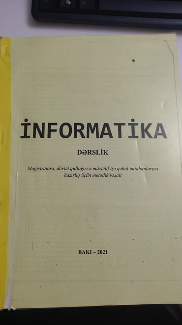 informatika testleri: Master N1 magstr informatika dərslik, içi yazılı deyil, təmizdir