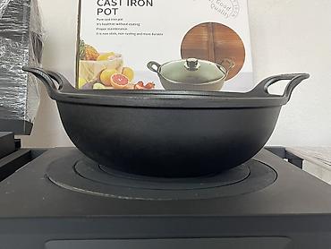 Кухонные принадлежности: Чугунная кастрюля HauseFamily (Cast Iron Pot) Литражы 15л,12л,7л,6.5л — 3