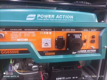 Генераторы: Power acton 
5.5 кв 220 волт (1фаза)
БААСЫ 55000 СОМ 
1 ГОД ГАРАНТИЯ