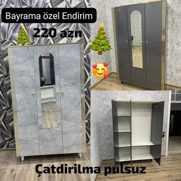 2ci əl dolab: Qarderob, paltar dolabı, Yeni, Düz dolab