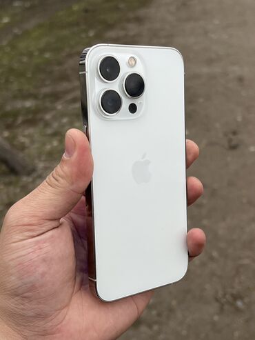 бишкек айфон 13 про макс: IPhone 13 Pro, Колдонулган, 128 ГБ, White Titanium, Коргоочу айнек, 83 %