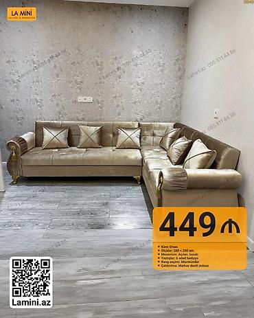 Ev və bağ: Məhsul: Künc divan Xüsusiyyətlər: - Ölçü: 280 × 200 sm - Mexanizm — 1