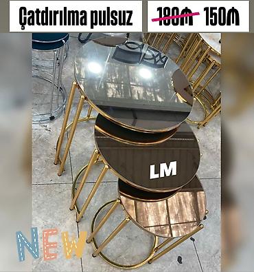 jurnal masası: Yumru masa, Açılmayan, Təkərsiz, Şüşə, Türkiyə, Zəmanətli, Pulsuz çatdırılma, Pulsuz quraşdırılma — 1