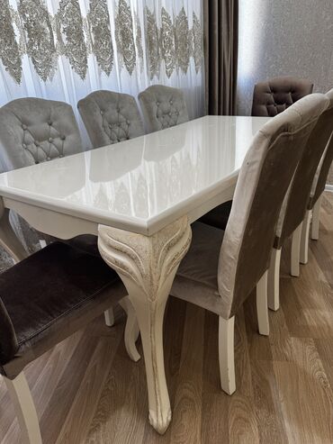 Masa və oturacaq dəstləri: Qonaq otağı üçün, İşlənmiş, Açılmayan, Dördbucaq masa, 8 stul -da lalafo.az — 7 Masa və oturacaq dəstləri: Qonaq otağı üçün, İşlənmiş, Açılmayan, Dördbucaq masa, 8 stul — 7
