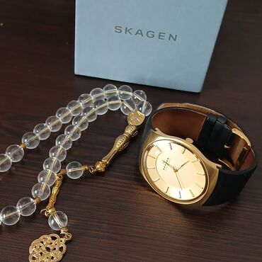 klassik koynekler: Skagen qol saatı - Brend: SKAGEN (qutusu ilə) - Korpus: qızılı ton