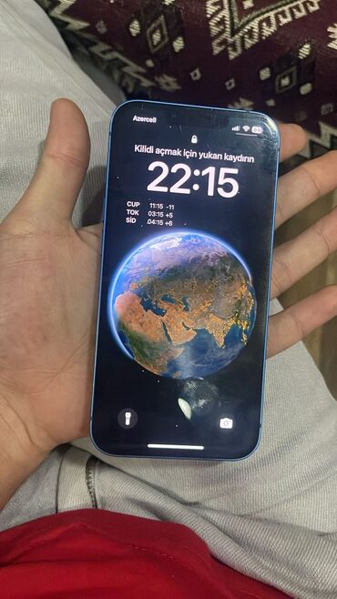 IPhone 13, 128 GB, Blue Titanium, Barmaq izi, Zəmanət, Simsiz şarj