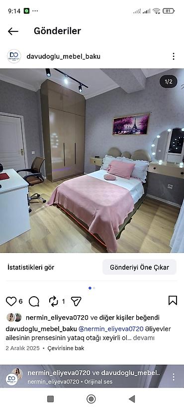 pastel dest: Uşaq/Gənc yataq otağı mebel dəsti – fərdi sifarişlə hazırlanır Dəst — 2