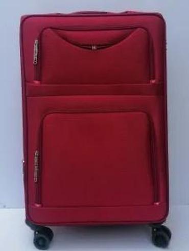 Putni koferi i torbe: Veliki putni kofer na točkiće – tekstilni, crvene boje - Prostrana — 10