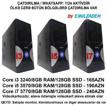 Digər kompüter aksesuarları: Masaüstü Kompüter "Qori DDR3 1155 H61/Core i3 3240/Core i5 3570/Core