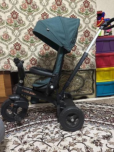 Детские велосипеды: Детский трёхколесный велосипед с сиденьем тёмно-зелёного цвета и — 8