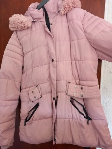 duge zimske jakne: XL (EU 42), Jednobojni, Sa postavom, Veštačko krzno