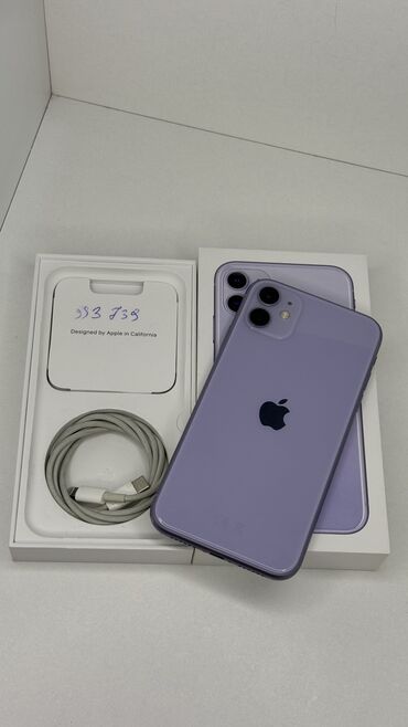 дешевые телефоны айфон: IPhone 11, Б/у, 128 ГБ, Deep Purple, Кабель, Коробка, 73 %